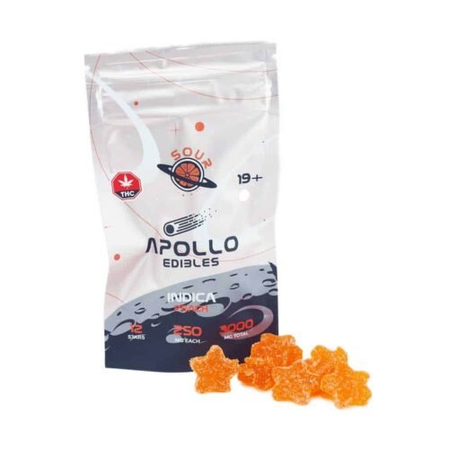 Apollo Edibles – Sour Peach Shooting Stars 3000mg THC Indica