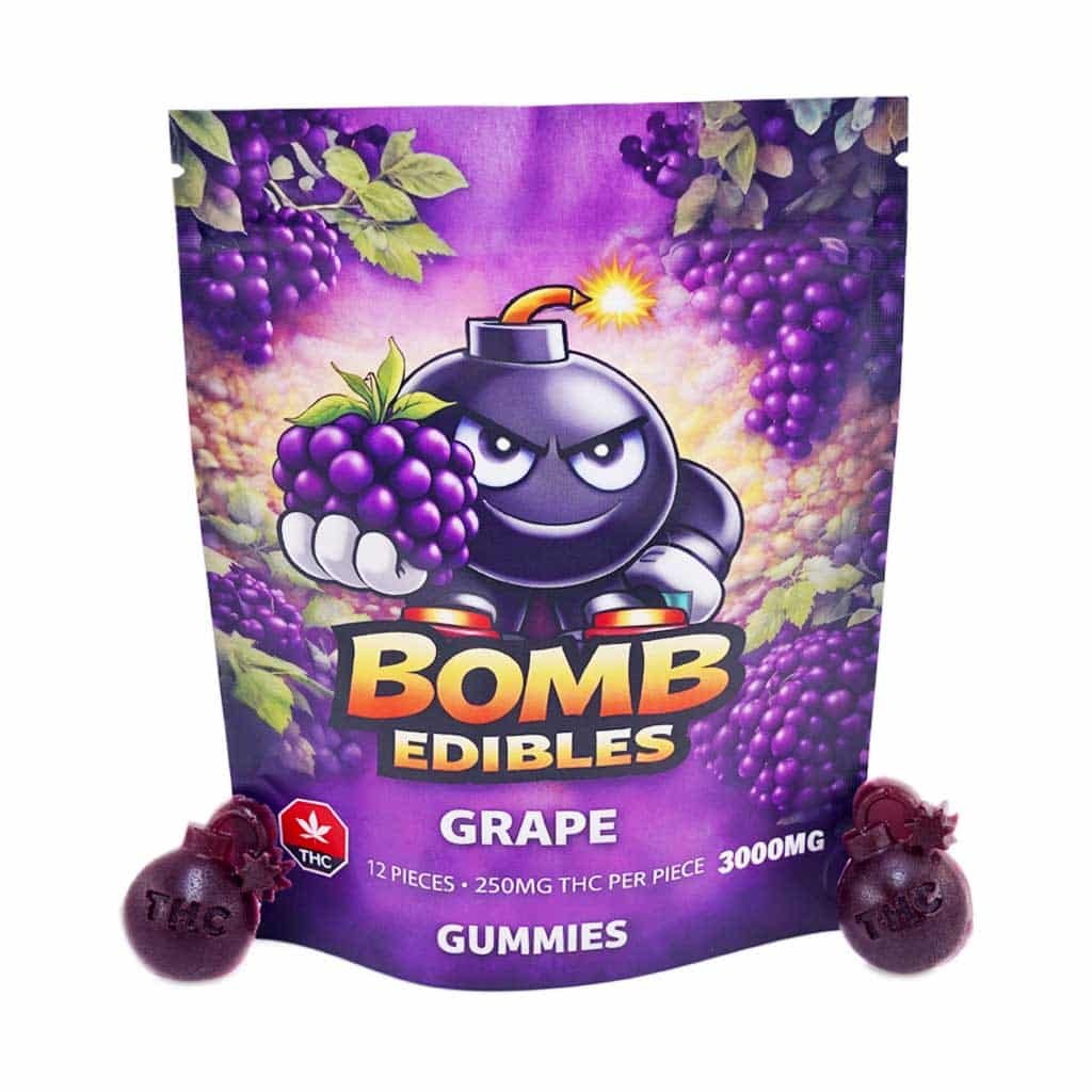 Bomb Edibles – 3000mg THC Gummies – Grape