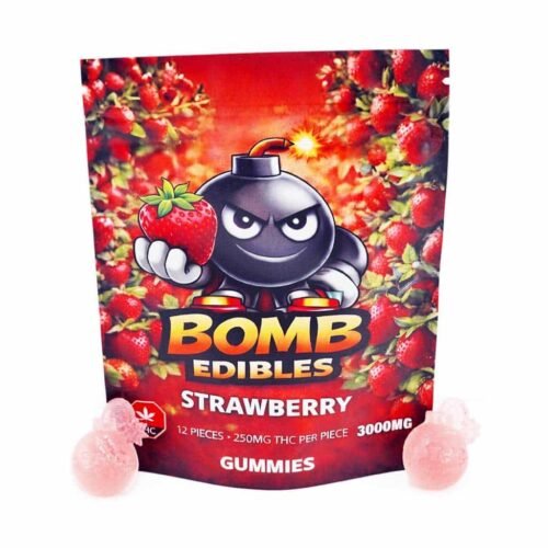 Bomb Edibles – 3000mg THC Gummies – Strawberry