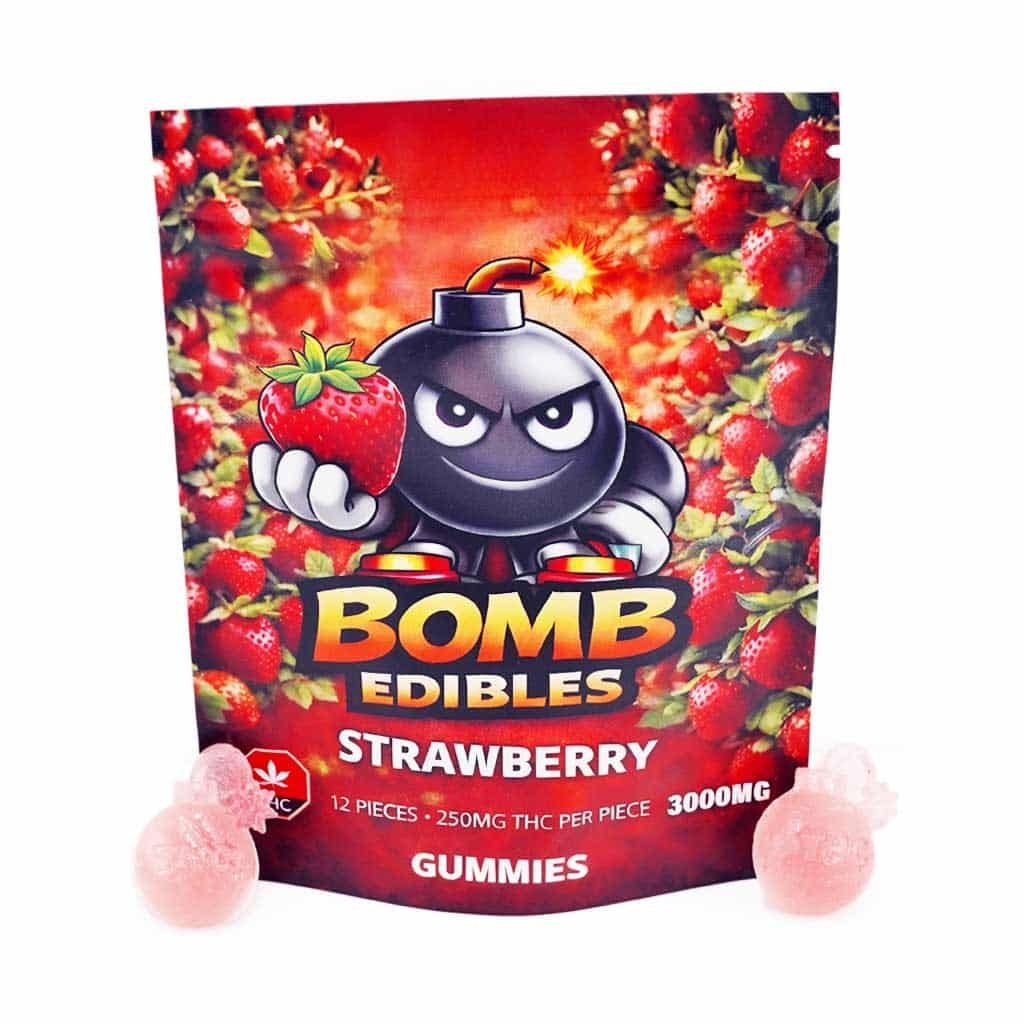 Bomb Edibles – 3000mg THC Gummies – Strawberry