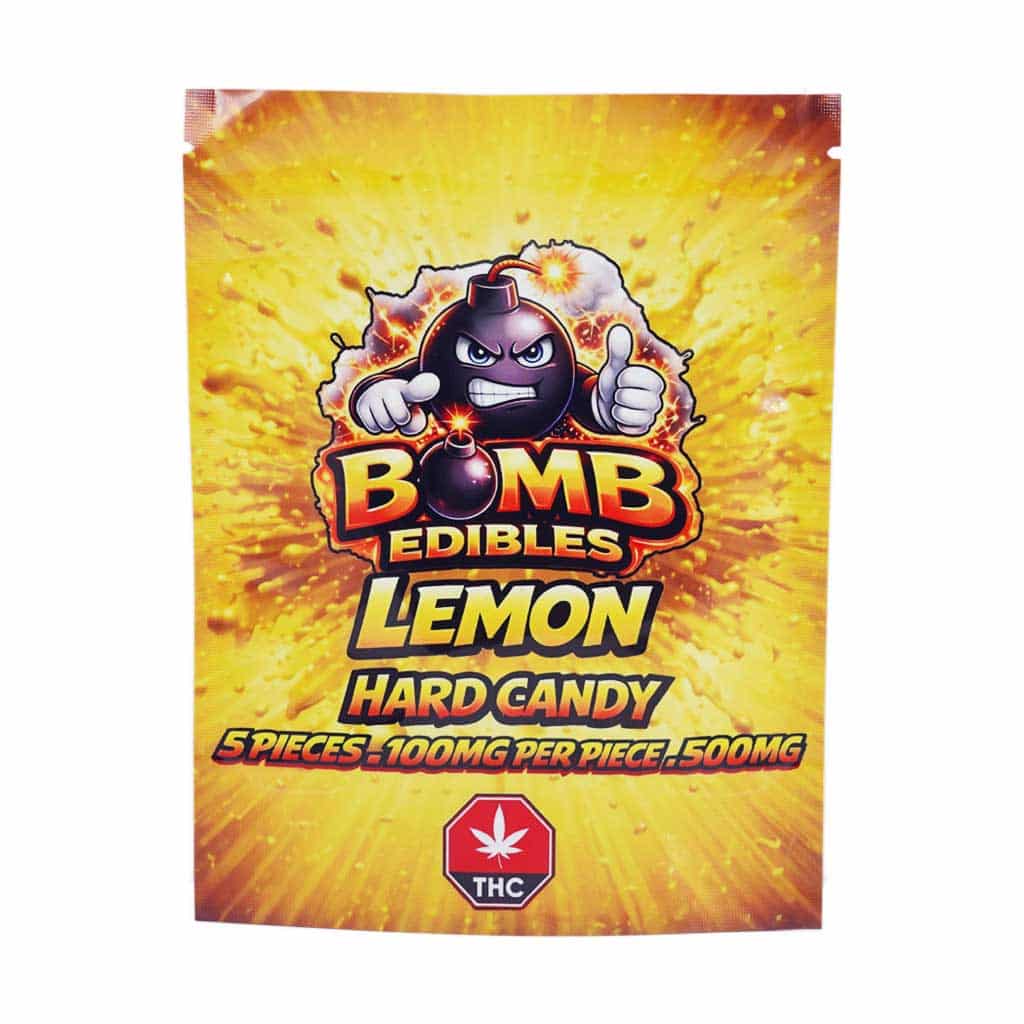 Bomb Edibles – 500mg THC Hard Candy – Lemon