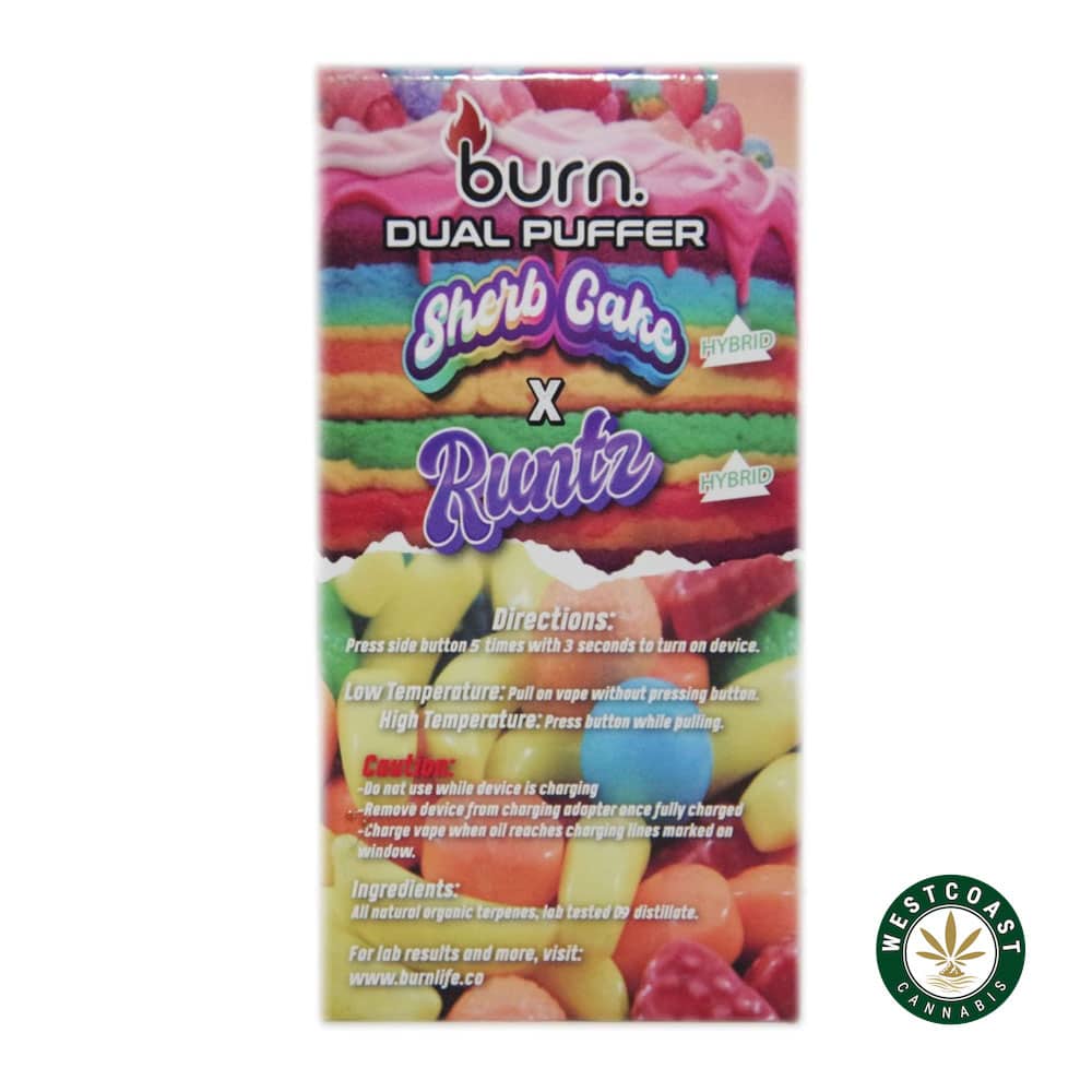 Burn Extracts – Dual 3 Gram Puffer – Sherb Cake x Runtz (3 Grams + 3 Gram)