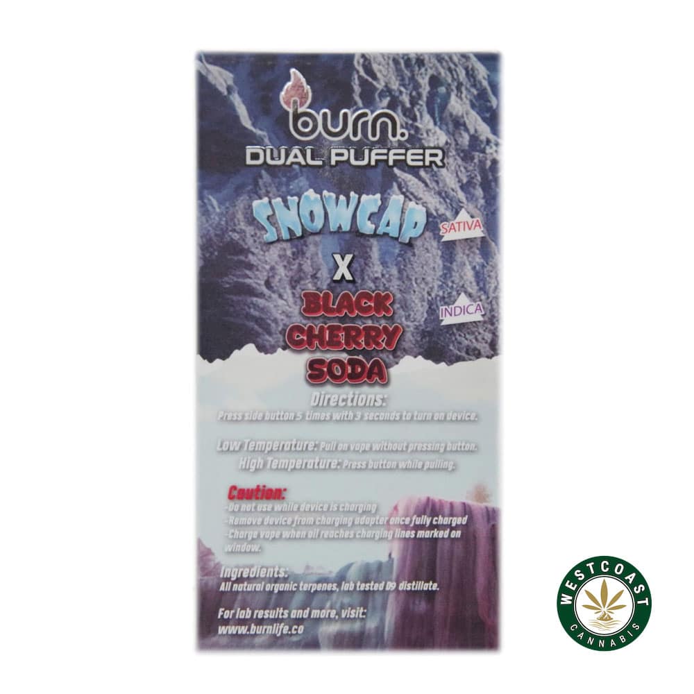 Burn Extracts – Dual 3 Gram Puffer – Snowcap x Black Cherry Soda (3 Grams + 3 Gram)