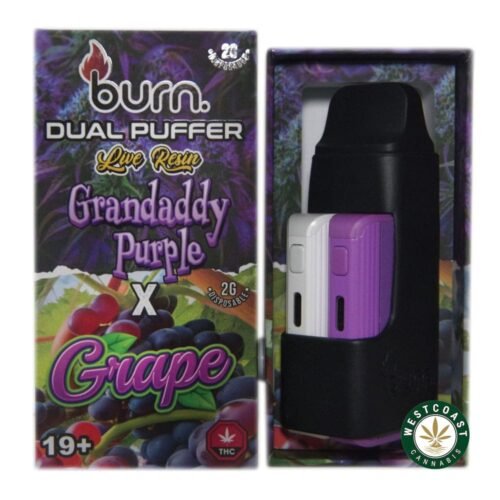 Burn Extracts – Dual Puffer – Live Resin Grandaddy Purple x Grape (2 Grams + 2 Gram)