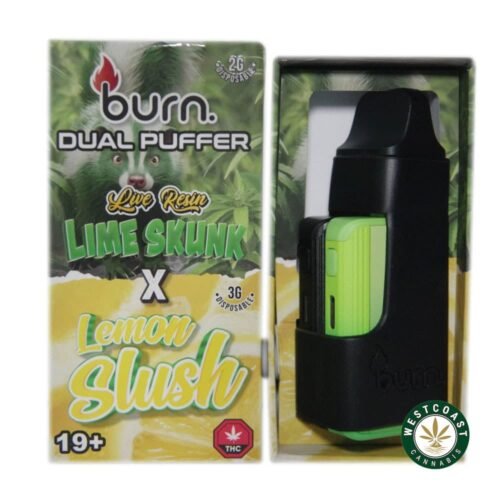 Burn Extracts – Dual Puffer – Live Resin Lime Skunk x Lemon Slush (2 Grams + 3 Gram)