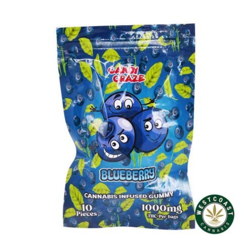Candy Craze Edibles – Blueberry Gummy 1000mg THC