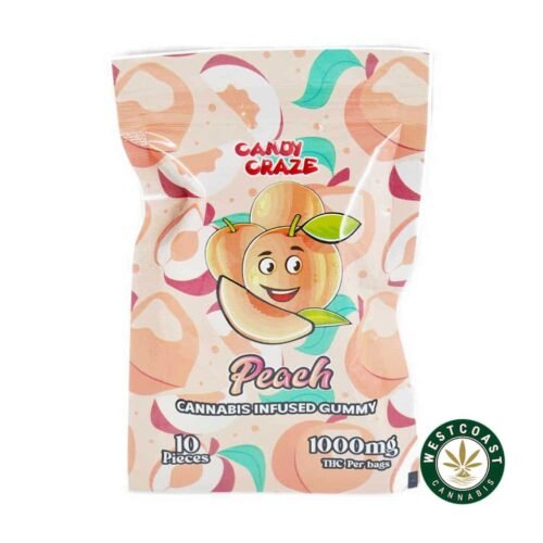 Candy Craze Edibles – Peach Gummy 1000mg THC