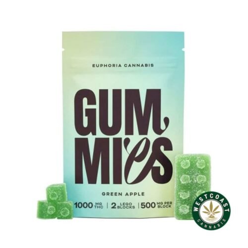 Euphoria Cannabis – Green Apple Gummies 1000mg THC