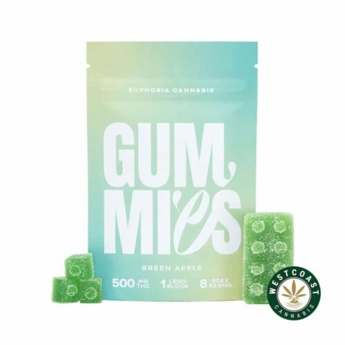 Euphoria Cannabis – Green Apple Gummies 500mg THC