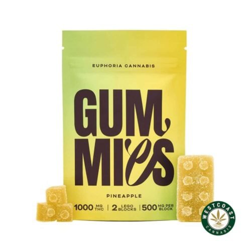 Euphoria Cannabis – Pineapple Gummies 1000mg THC