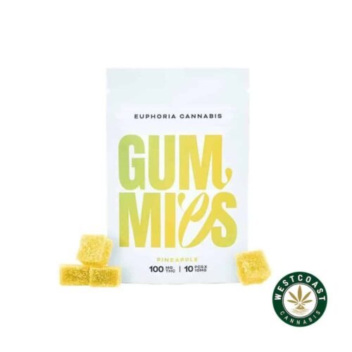 Euphoria Cannabis – Pineapple Gummies 100mg THC