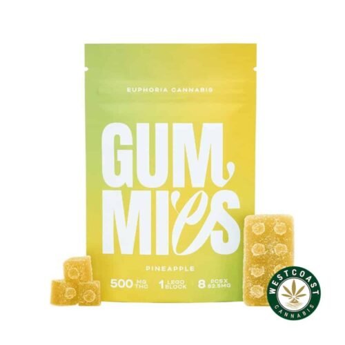 Euphoria Cannabis – Pineapple Gummies 500mg THC