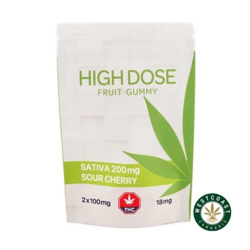 High Dose Fruit Gummy – Sour Cherry 200mg THC (Sativa)