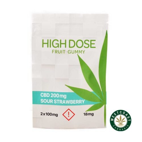 High Dose Fruit Gummy – Sour Strawberry 200mg CBD