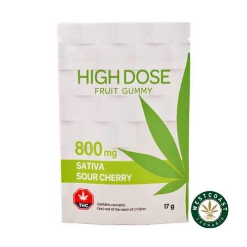 High Dose Fruit Gummy – Super Strength Sour Cherry 800mg THC (Sativa)