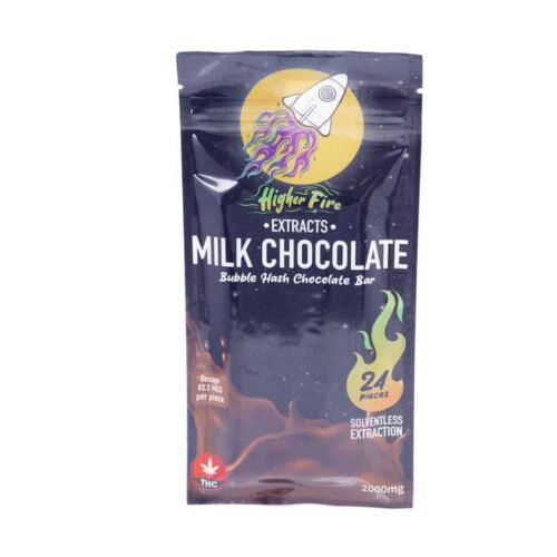 Higher Fire Extracts – Bubble Hash Chocolate Bar – Milk 2000mg THC