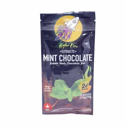 Higher Fire Extracts – Bubble Hash Chocolate Bar – Mint 2000mg THC