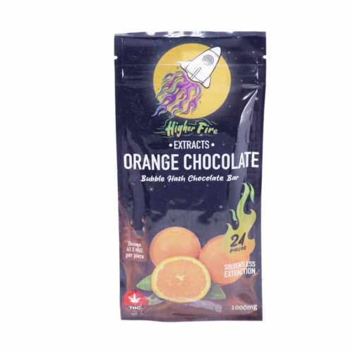 Higher Fire Extracts – Bubble Hash Chocolate Bar – Orange 1000mg THC