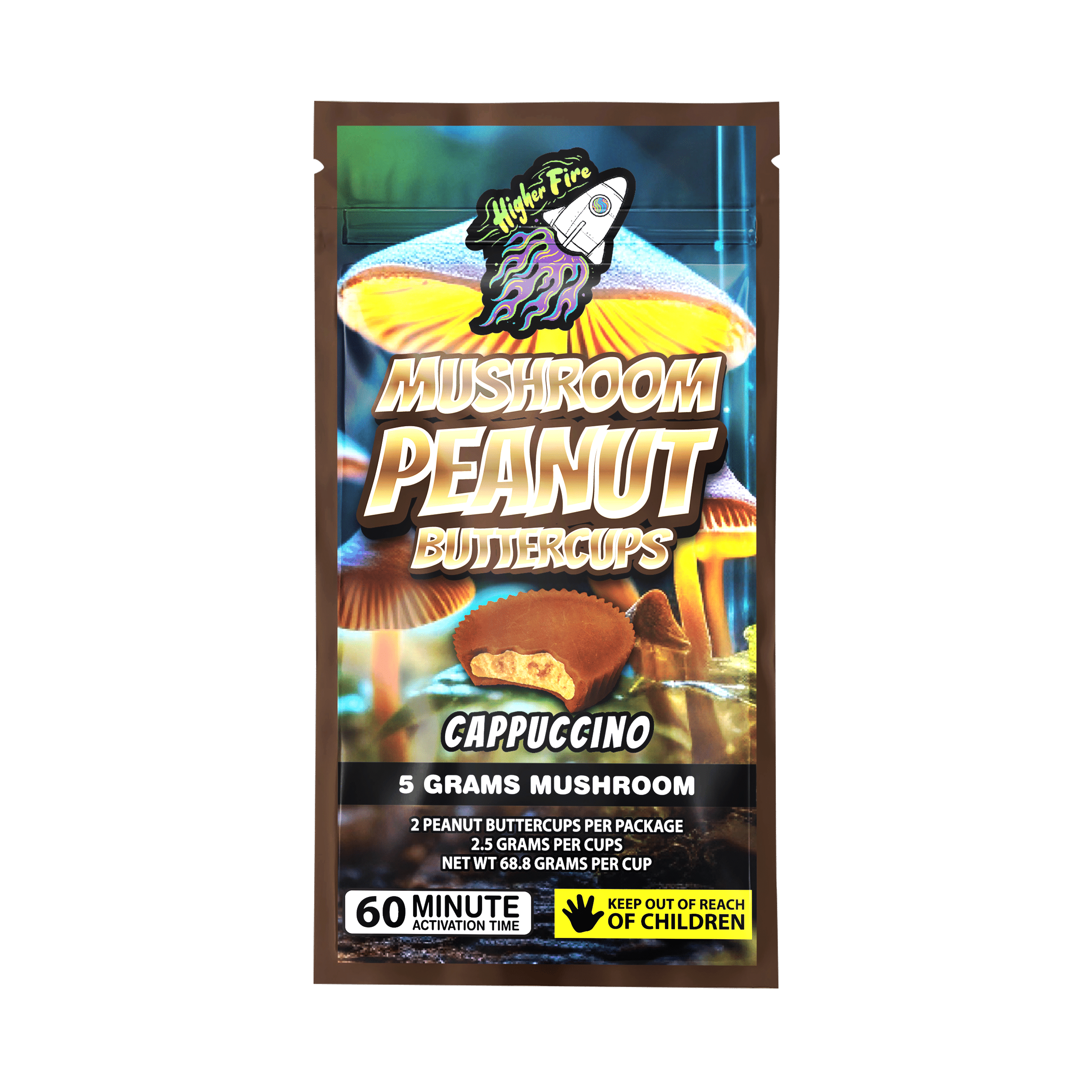 Higher Fire Extracts – Mushroom Peanut butter Chocolate Cups – Cappuccino 5000MG