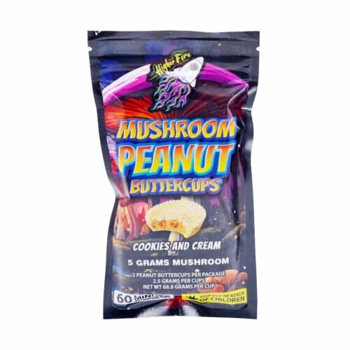 Higher Fire Extracts – Mushroom Peanut butter Chocolate Cups – Cookies & Cream 5000MG