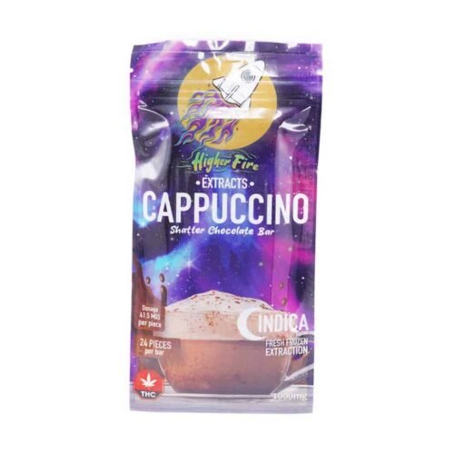 Higher Fire Extracts – Shatter Chocolate Bar – Cappuccino 1000mg THC (Indica)