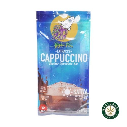 Higher Fire Extracts – Shatter Chocolate Bar – Cappuccino 1000mg THC (Sativa)