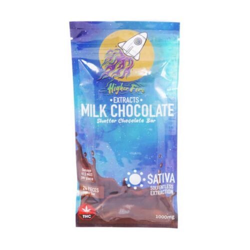Higher Fire Extracts – Shatter Chocolate Bar – Milk 1000mg THC (Sativa)