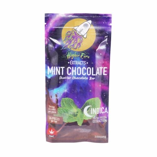 Higher Fire Extracts – Shatter Chocolate Bar – Mint 1000mg THC (Indica)