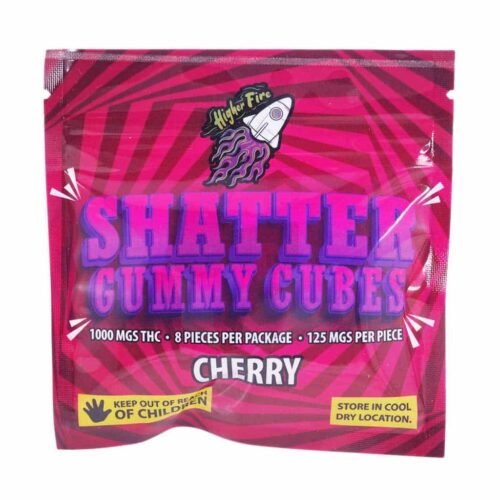 Higher Fire Extracts – Shatter Gummy Cubes – Cherry 1000mg THC