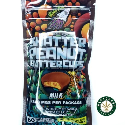 Higher Fire Extracts – Shatter Peanut Butter Chocolate Cups – Milk 2500mg THC