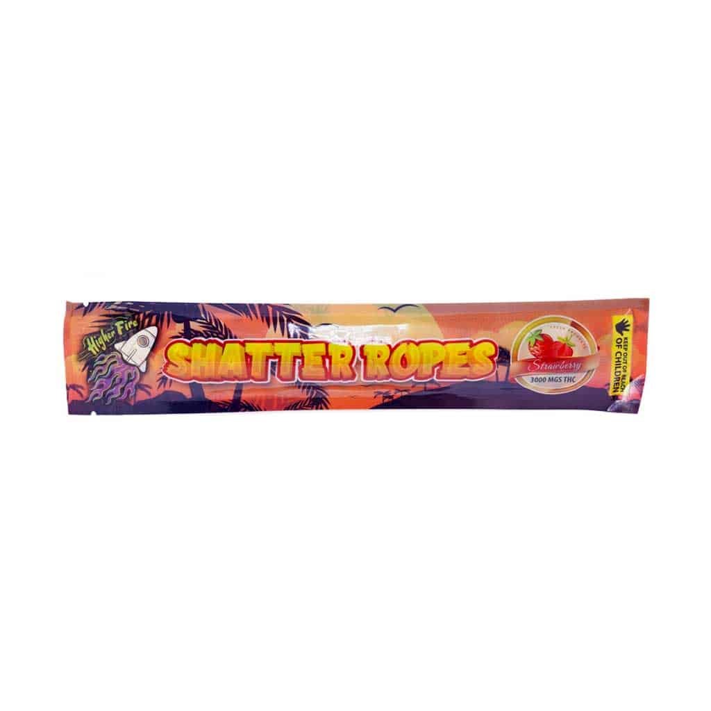 Higher Fire Extracts – Shatter Ropes – Strawberry 3000MG THC