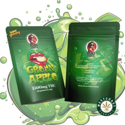 Mama Anne’s Edibles – Green Apple Gummy – 1500mg THC