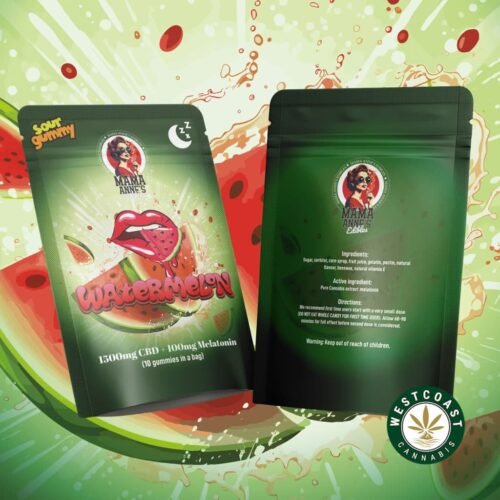 Mama Anne’s Edibles – Watermelon Gummy – 1500mg CBD + Melatonin (Sleep Gummy)