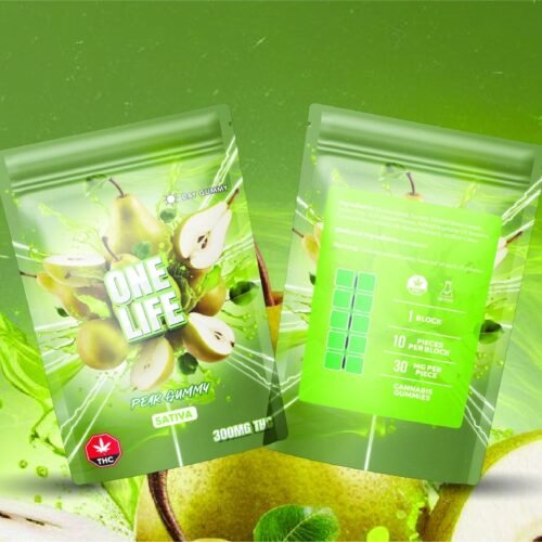 One Life Edibles – Pear Gummy – 300mg THC (Sativa)