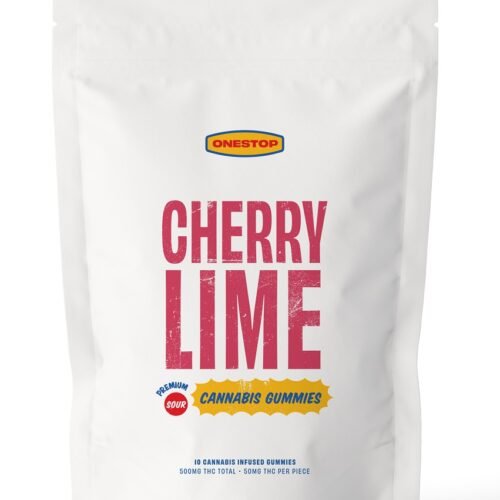 One Stop – Sour Cherry Lime THC Gummies 500mg
