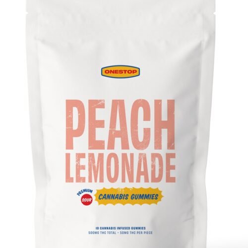 One Stop – Sour Peach Lemonade THC Gummies 500mg