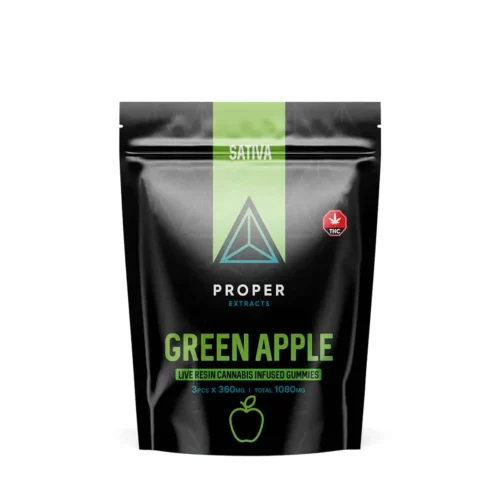 Proper Extracts Edibles – Triangles 1080mg Live Resin Gummies – Green Apple