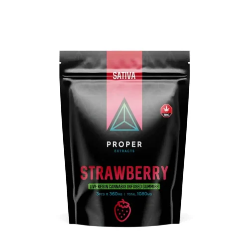 Proper Extracts Edibles – Triangles 1080mg Live Resin Gummies – Strawberry