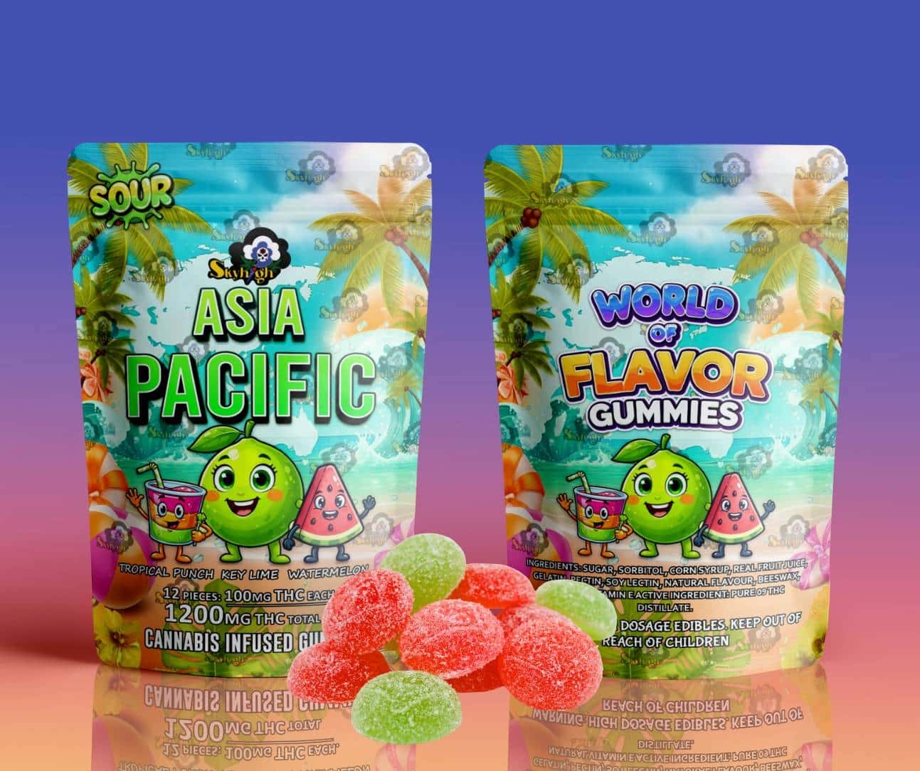 Sky High Edibles – World of Flavor Gummies – Asia Pacific (1200mg THC)
