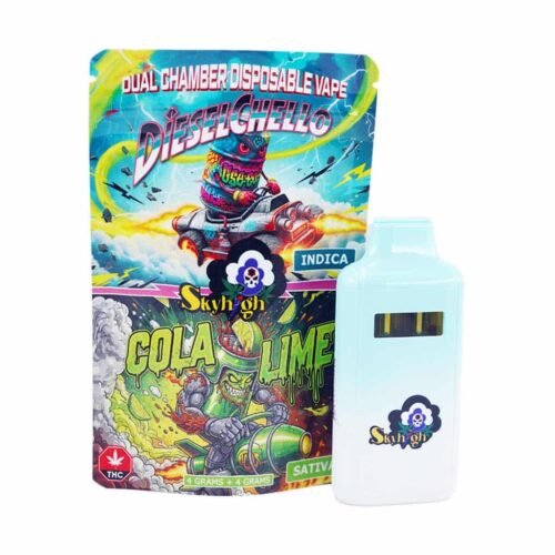 Sky High Extract – Dual Chamber Vape – Dieselchello (Indica) + Cola Lime (Sativa) – (4 Grams + 4 Grams)
