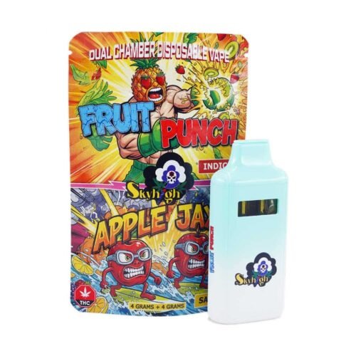 Sky High Extract – Dual Chamber Vape – Fruit Punch (Indica) + Apple Jax (Sativa) – (4 Grams + 4 Grams)