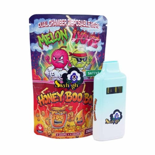 Sky High Extract – Dual Chamber Vape – Melon Lychee (Sativa) + Honey Boo Boo (Indica) – (4 Grams + 4 Grams)