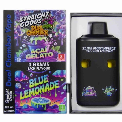 Straight Goods – Dual Chamber Vape – Acai Gelato + Blue Lemonade (3 Grams + 3 Grams)
