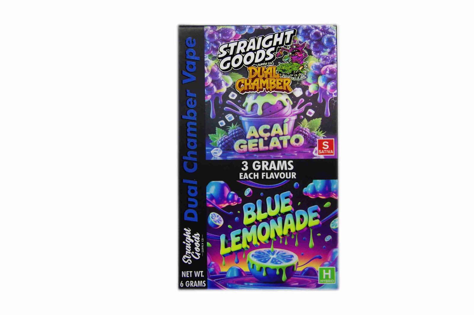 Straight Goods – Dual Chamber Vape – Acai Gelato + Blue Lemonade (3 Grams + 3 Grams)