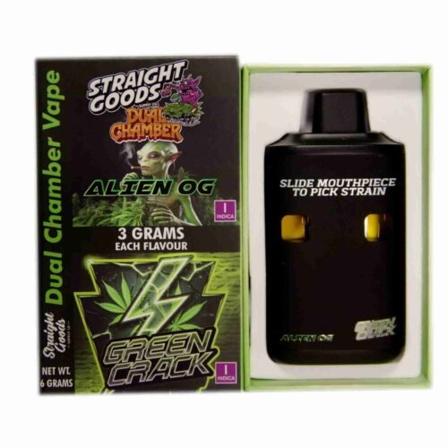 Straight Goods – Dual Chamber Vape – Alien OG + Green Crack (3 Grams + 3 Grams)