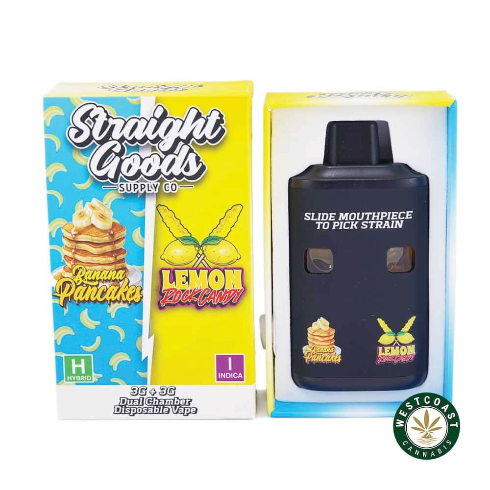 Straight Goods – Dual Chamber Vape – Banana Pancakes + Lemon Rock Candy (3 Grams + 3 Grams)