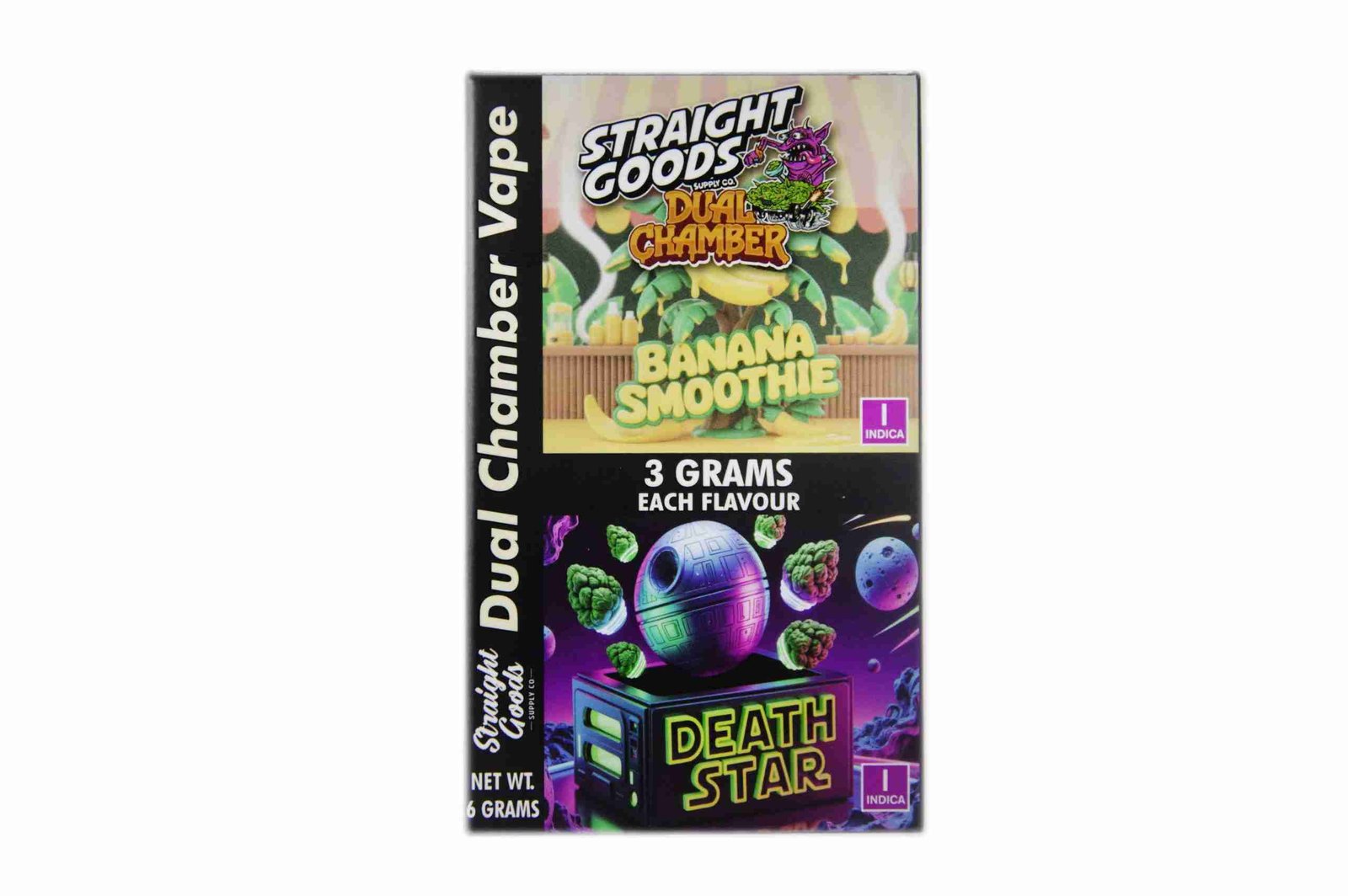 Straight Goods – Dual Chamber Vape – Banana Smoothie + Death Star (3 Grams + 3 Grams)