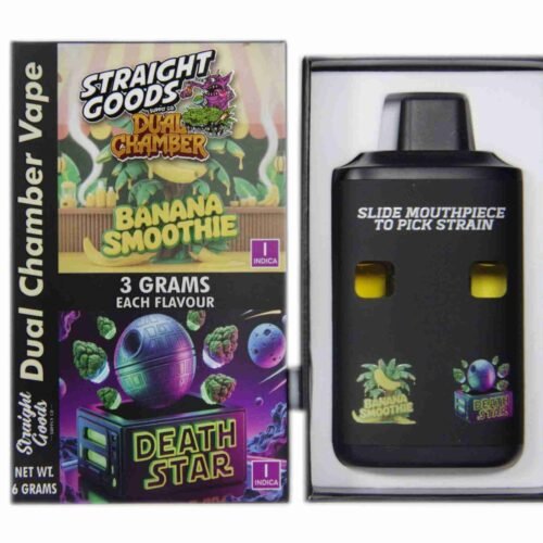 Straight Goods – Dual Chamber Vape – Banana Smoothie + Death Star (3 Grams + 3 Grams)