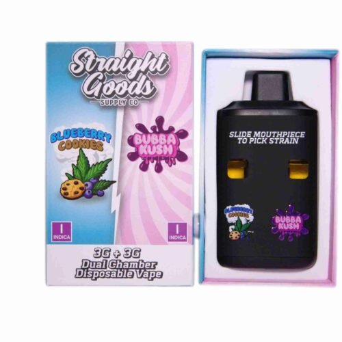 Straight Goods – Dual Chamber Vape – Blueberry Cookies + Bubba Kush (3 Grams + 3 Grams)