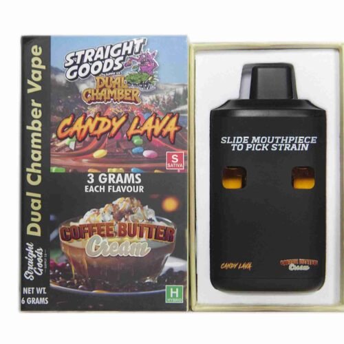 Straight Goods – Dual Chamber Vape – Candy Lava x Coffee Butter Cream (3 Grams + 3 Grams)